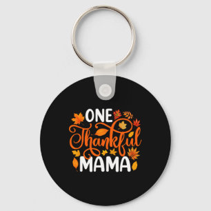 One Thankful Mama Funny Fall Autumn Thanksgiving Key Ring