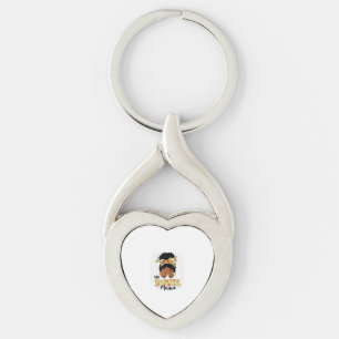 One Thankful Mama Funny Messy Bun Thanksgiving  Key Ring