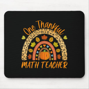 One Thankful Math Teacher Fun Thanksgiving Autumn Mouse Pad