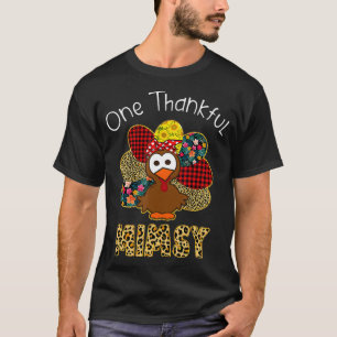 One Thankful Mimsy Turkey Leopart Thankgivings Gif T-Shirt