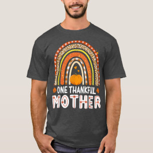 One Thankful Mother Rainbow Leopard Fall Autumn Th T-Shirt
