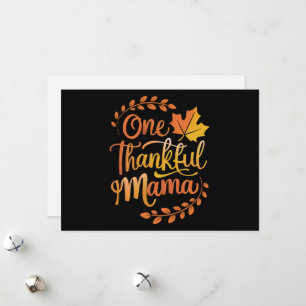 One Thankful Mum Cute Fall Thanksgiving  Autumn  Holiday Card