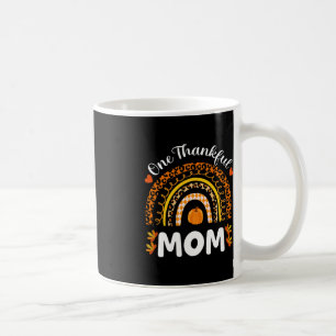 One Thankful Mum Thanksgiving Rainbow Fall Leopard Coffee Mug