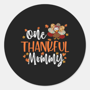 One Thankful Mummy Thanksgiving Family Matching Tu Classic Round Sticker