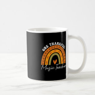 One Thankful Music Teacher Rainbow Fall Thanksgivi Coffee Mug