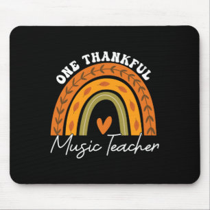 One Thankful Music Teacher Rainbow Fall Thanksgivi Mouse Pad