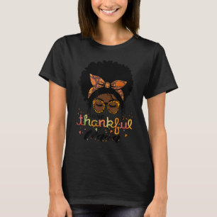 One Thankful Nana Afro-American Women Fall Thanksg T-Shirt