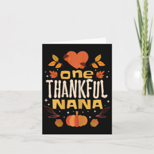 One Thankful Nana Fall Thanksgiving Grandma Card