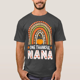 One Thankful Nana Rainbow Leopard Fall Autumn Than T-Shirt