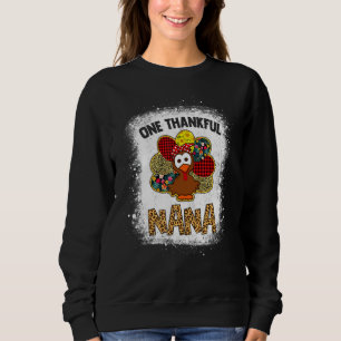 One Thankful Nana Shirt Bleach Turkey Leopard Than