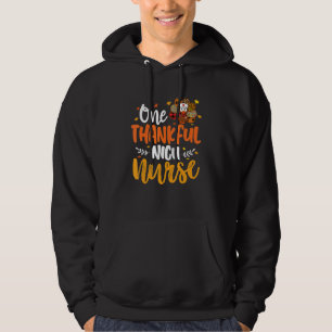 One Thankful Nicu Nurse Turkey Leopard Plaid Thank Hoodie