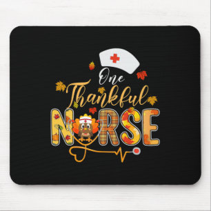 One Thankful Nurse Autumn Fall Turkey Nurse Thanks Mouse Pad
