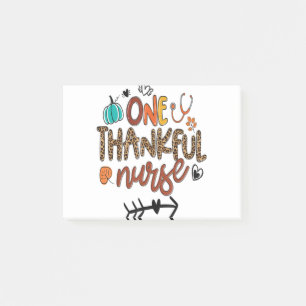 One Thankful Nurse Leopard Pumpkin Fall Thanksgivi Post-it Notes