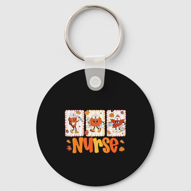 One Thankful Nurse Thanksgiving Turkey Day Nurse G Key Ring (Front)