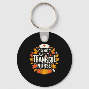 One Thankful Nurse Turkey Thanksgiving Scrub Top F Key Ring
