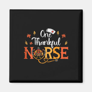 One Thankful Nurse Turkey Thanksgiving Scrub Top F Magnet