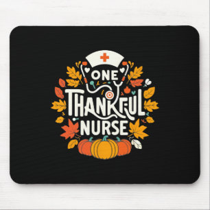 One Thankful Nurse Turkey Thanksgiving Scrub Top F Mouse Pad