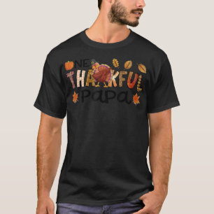 One Thankful Papa Autumn Fall Grandpa Turkey Thank T-Shirt