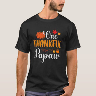 One Thankful Papaw Thankgiving Fall Autumn Pumpkin T-Shirt