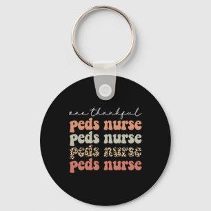 One Thankful PEDS Nurse Autumn Tree Fall Leaves Th Key Ring