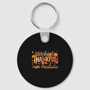 One Thankful Phlebotomist Thanksgiving Fall Turkey Key Ring