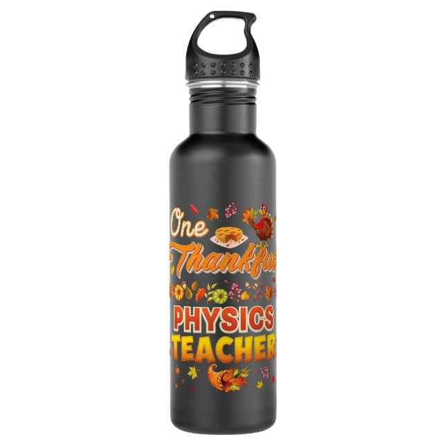 One Thankful Physics Teacher Turkey Thanksgiving G 710 Ml Water Bottle (Front)