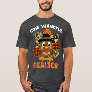 One Thankful Realtor Autumn Fall Turkey Thanksgivi T-Shirt