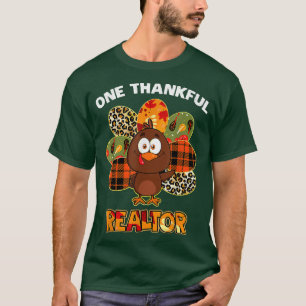 One Thankful Realtor Autumn Fall Turkey Thanksgivi T-Shirt