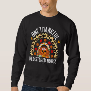 One Thankful Registered Nurse Turkey Rainbow Thank Sweatshirt