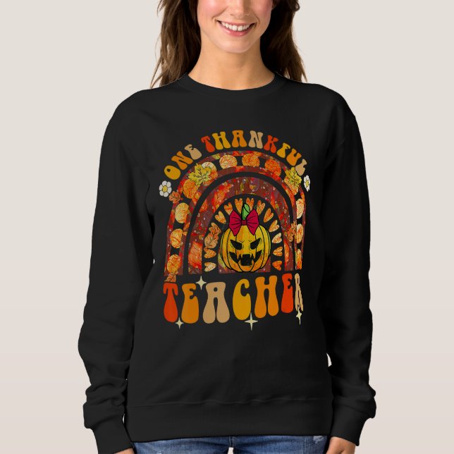 One Thankful School Secretary Fall Autumn Thanksgi Sweatshirt (Front)