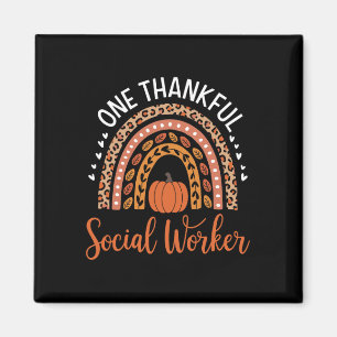 One Thankful School Social Worker Thanksgiving Sch Magnet