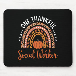 One Thankful School Social Worker Thanksgiving Sch Mouse Pad