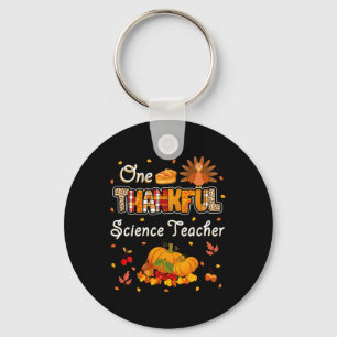 One Thankful Science Teacher Fall Leaves Autumn Th Key Ring