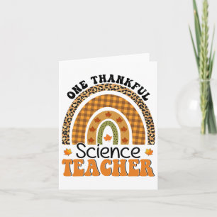 One Thankful Science Teacher Groovy Thanksgiving R Card