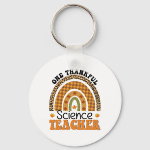 One Thankful Science Teacher Groovy Thanksgiving R Key Ring