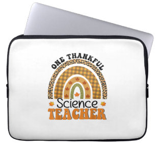 One Thankful Science Teacher Groovy Thanksgiving R Laptop Sleeve
