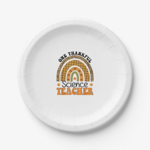 One Thankful Science Teacher Groovy Thanksgiving R Paper Plate