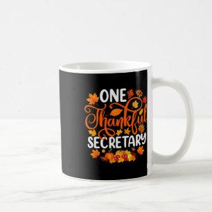 One Thankful Secretary Funny Fall Autumn Thanksgiv Coffee Mug