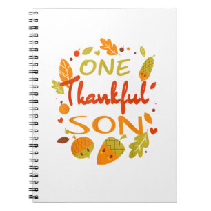One Thankful Son Shirt Family Thanksgiving 2021 ma Notebook