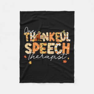 One Thankful Speech Therapist Slp Turkey Fall Than Fleece Blanket
