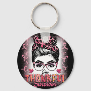 One Thankful Survivor Breast Cancer Awareness Key Ring