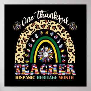 One Thankful Teacher Hispanic Heritage Month Poster