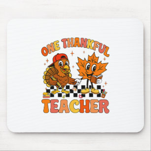 One Thankful Teacher Thanksgiving Turkey Autumn Me Mouse Pad