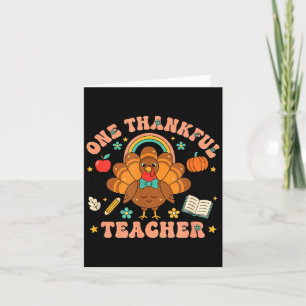 One Thankful Teacher Thanksgiving Turkey Cute Penc Card