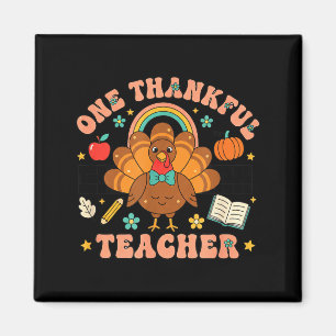 One Thankful Teacher Thanksgiving Turkey Cute Penc Magnet