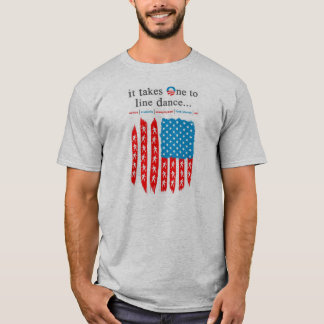 One to line dance in Colour T shirt