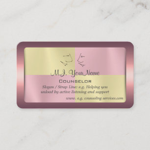 One to One Counsellor, pink-framed battenburg Business Card