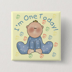 One Today Boy Birthday Tshirts and Gifts 15 Cm Square Badge
