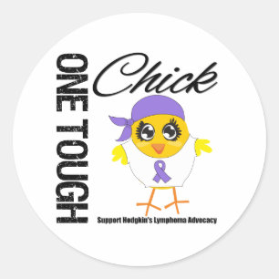 One Tough Chick Hodgkin's Lymphoma Warrior Classic Round Sticker