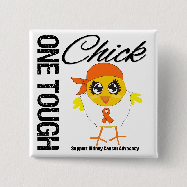 One Tough Chick Kidney Cancer Warrior v2 15 Cm Square Badge (Front)